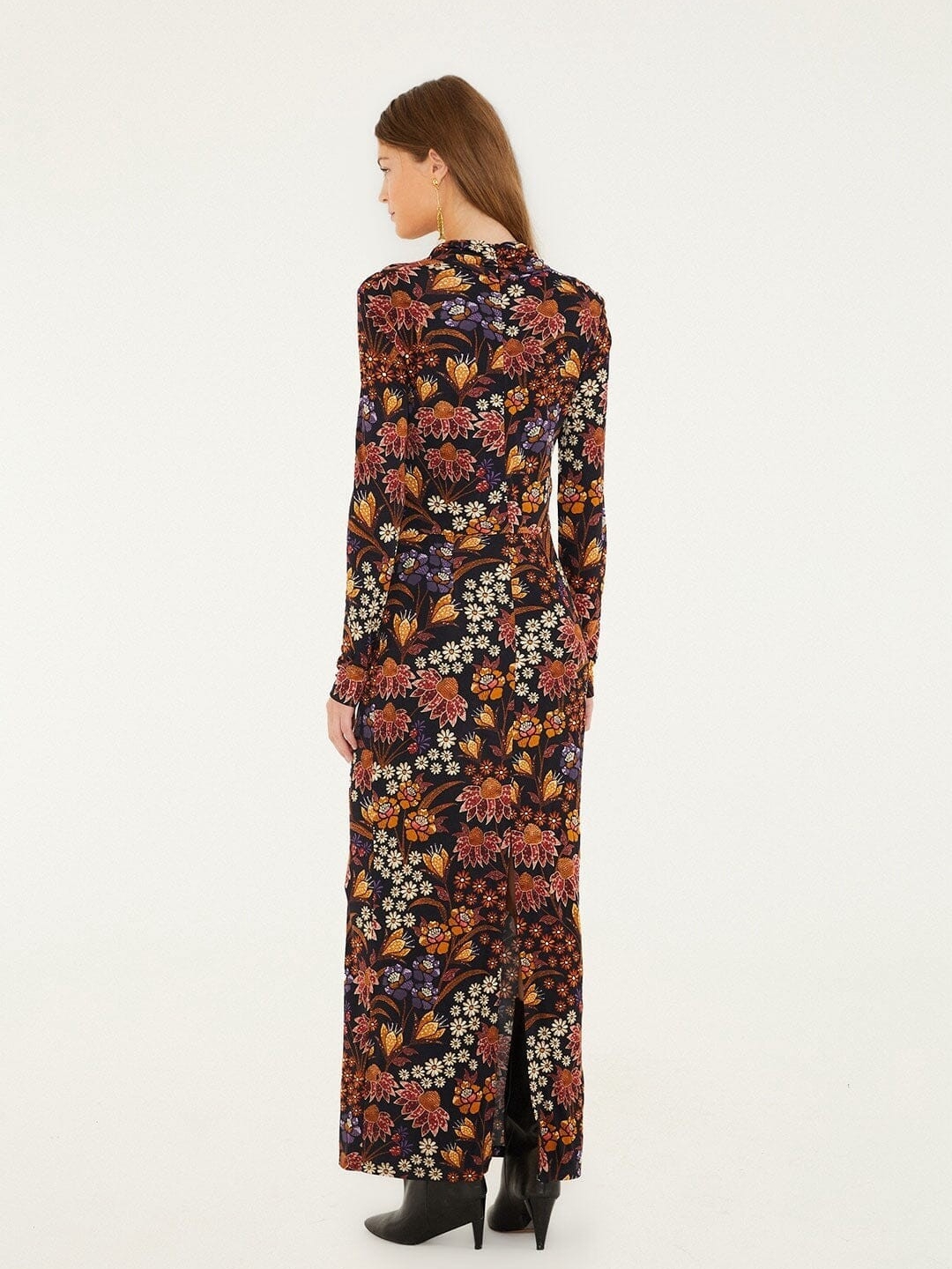 Farm Rio Black Lili Long Sleeve Maxi Nwot Med
